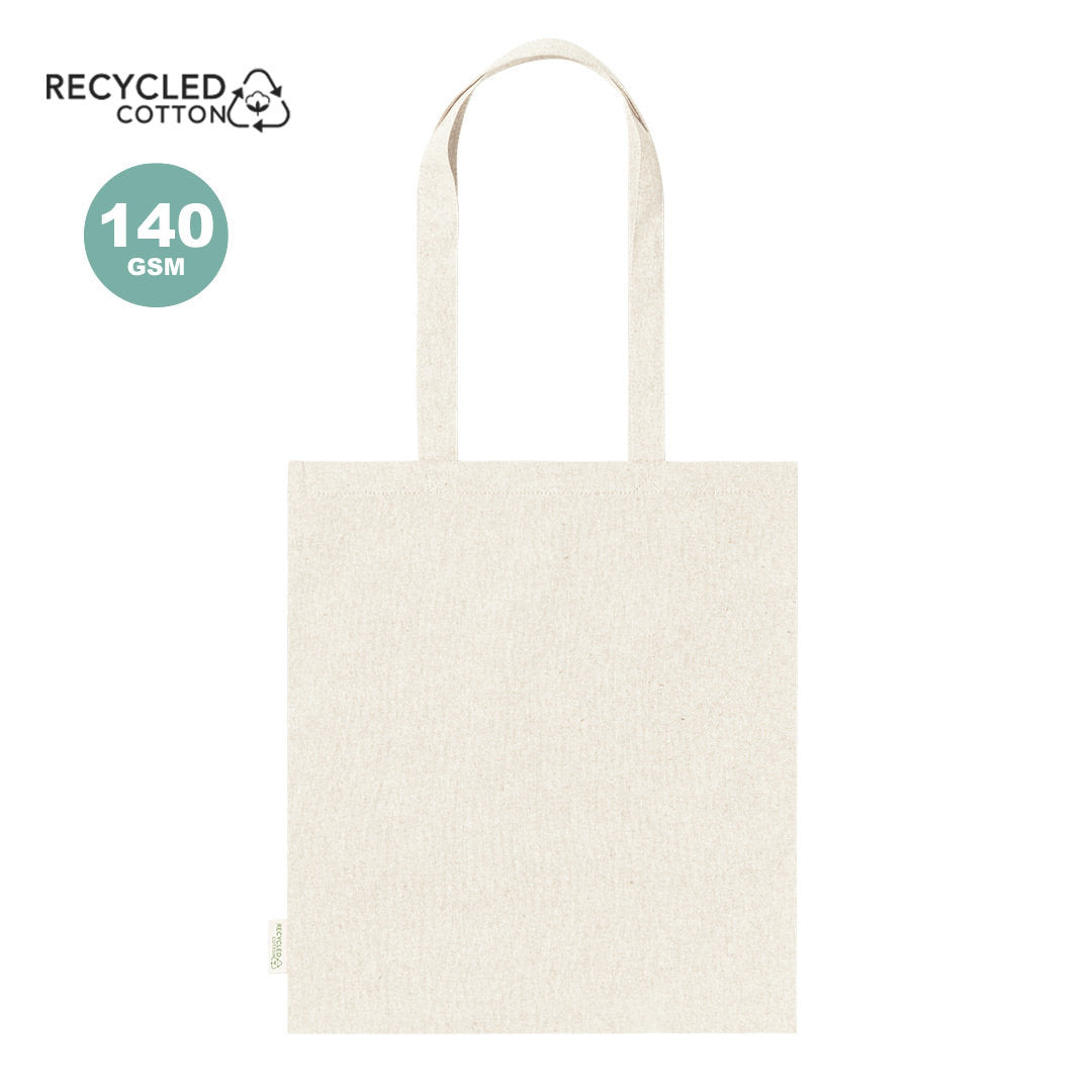 Sac durable en coton 100% recyclé de 140g/m2, éco-responsable personnalisable logo entreprise