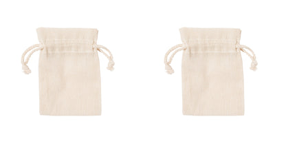 Solution d'emballage éthique : sac de la ligne Nature, 100% coton, 105 g/m2, pour petits objets, avec fermeture à cordon.