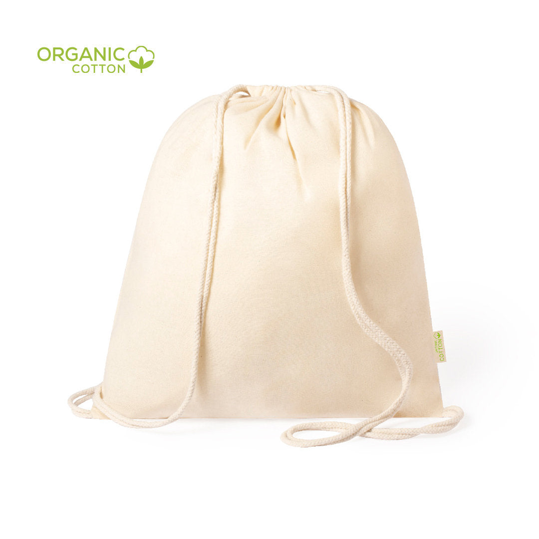 Sac à dos 100% coton organique 120g/m2, environ 7L TIBAK avec logo