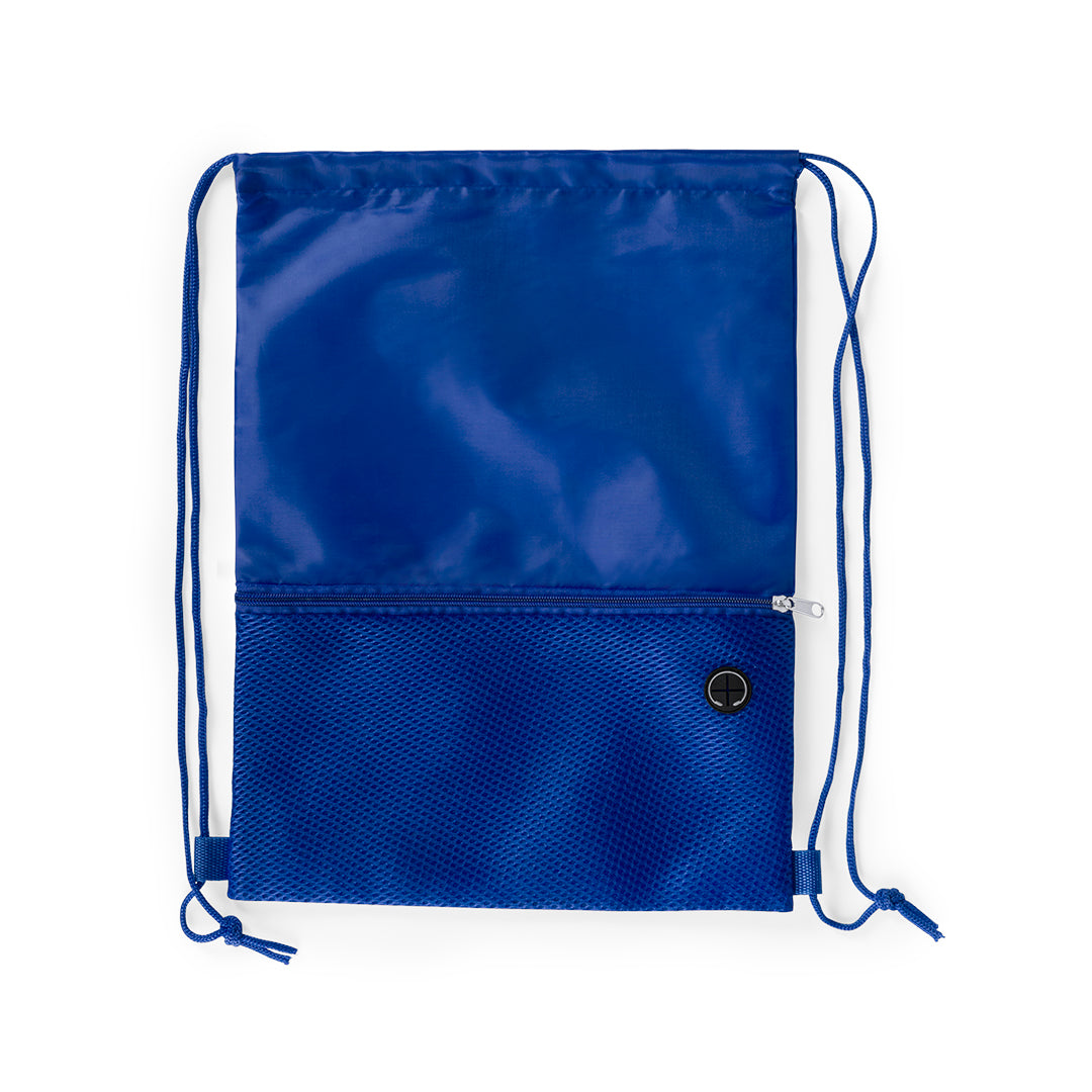 Sac à dos à cordelettes en polyester doux 210d BICALZ bleu foncé