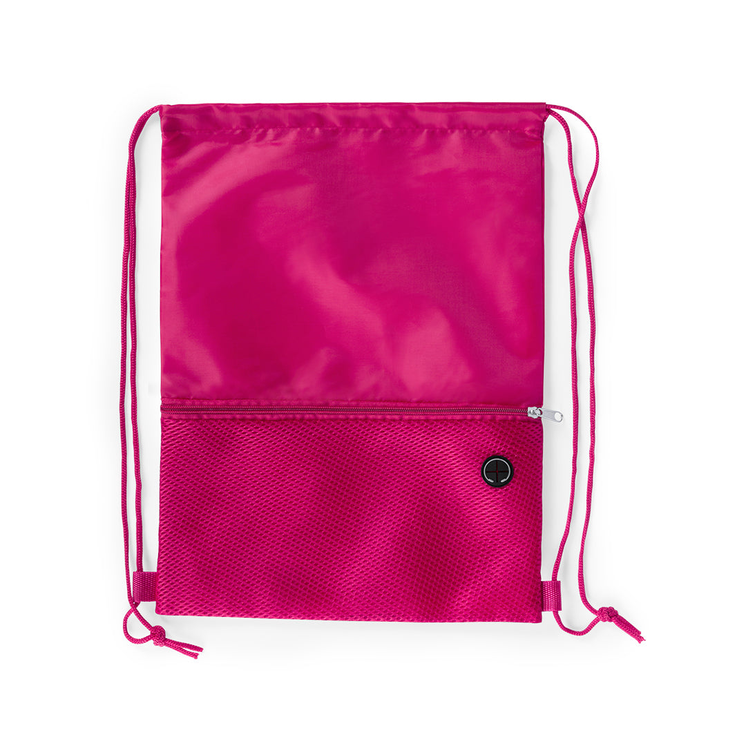 Sac à dos à cordelettes en polyester doux 210d BICALZ fushia