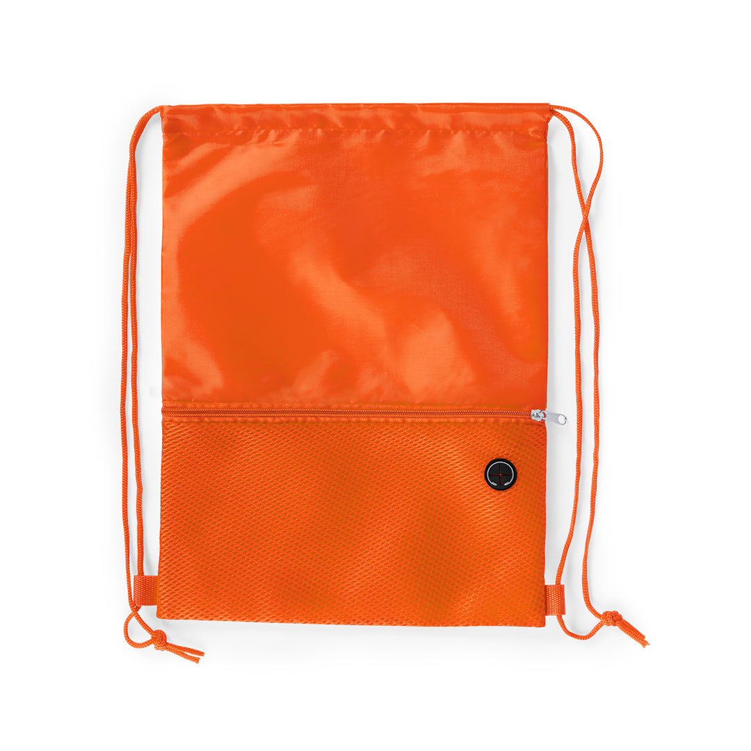 Sac à dos à cordelettes en polyester doux 210d BICALZ orange