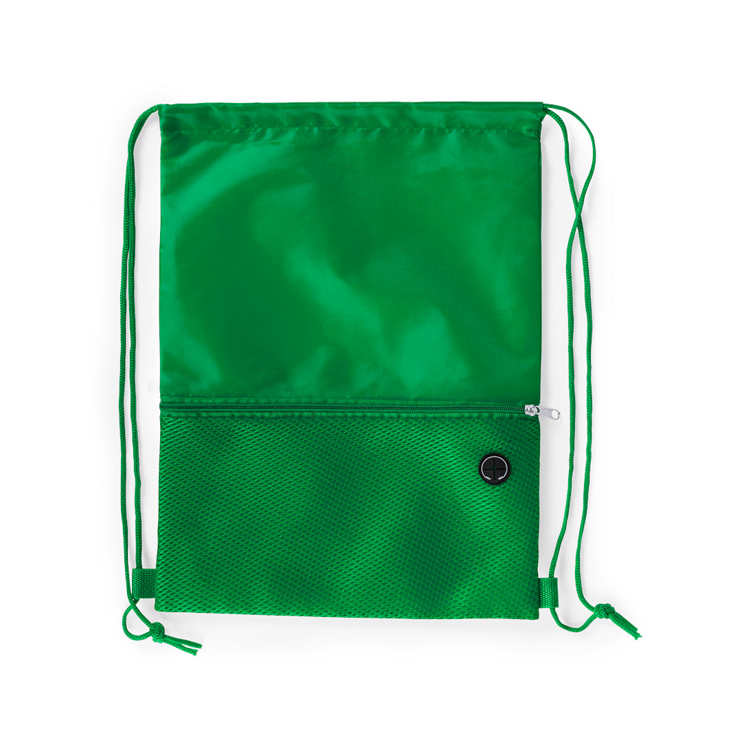 Sac à dos à cordelettes en polyester doux 210d BICALZ vert