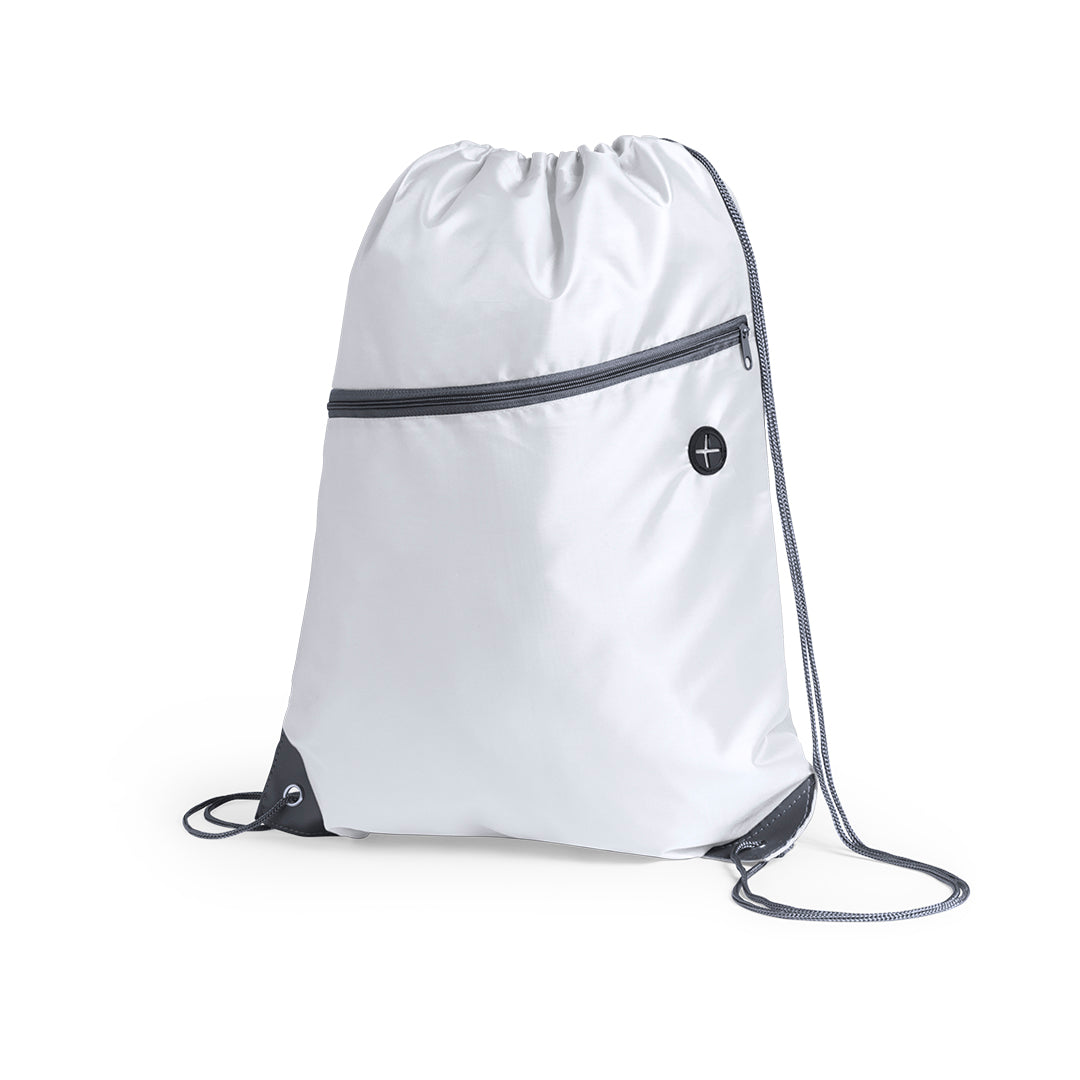 Sac à dos à cordelettes en polyester doux 210d BLADES blanc