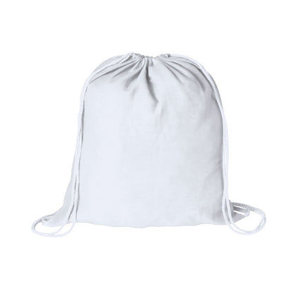 Sac à dos à cordelettes en tissu 100 % coton doux 100gr / m2 BASS blanc
