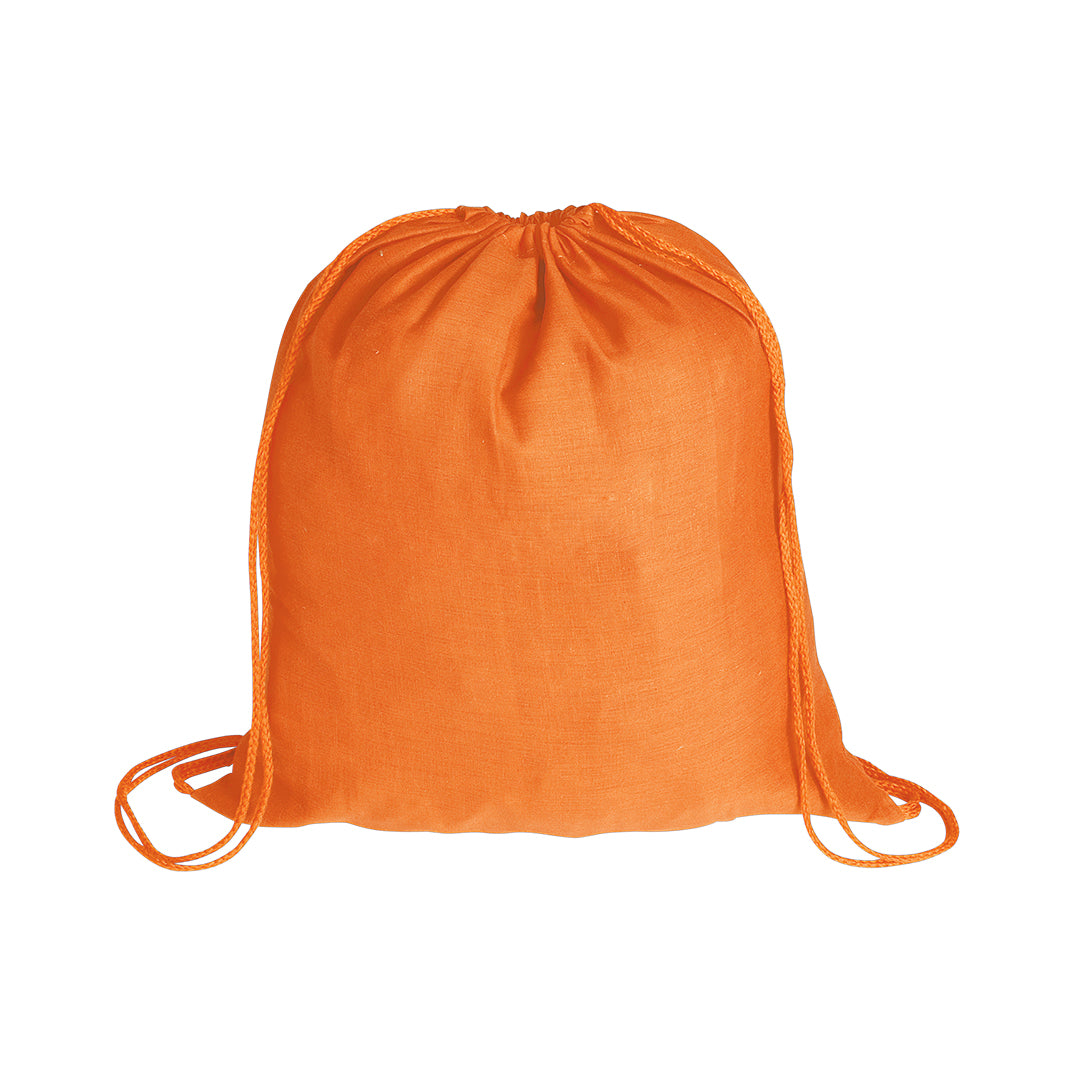 Sac à dos à cordelettes en tissu 100 % coton doux 100gr / m2 BASS orange