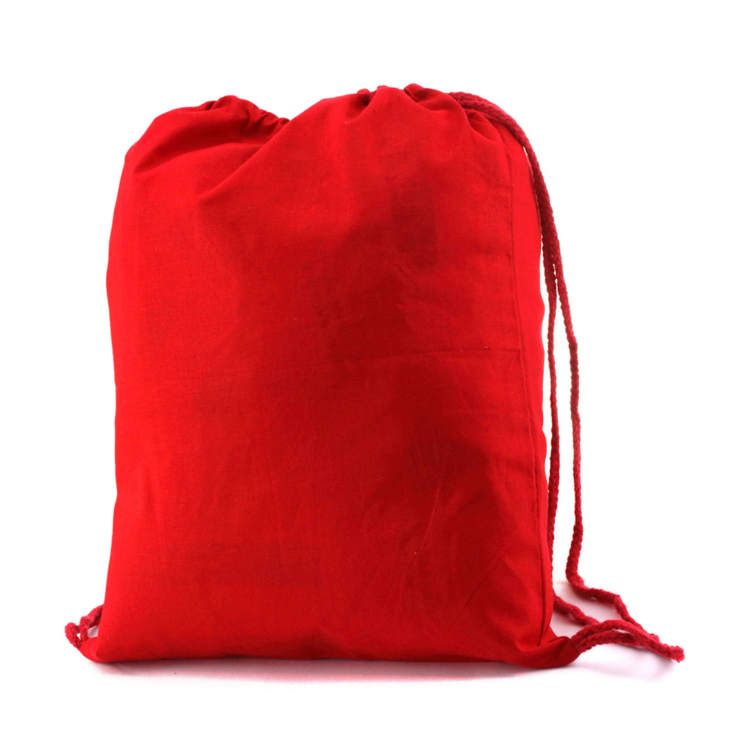 Sac à dos à cordelettes en tissu 100 % coton doux 100gr / m2 BASS rouge