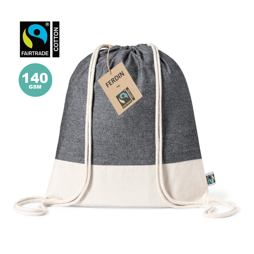 Sac à dos à cordes 100 % coton 140gr / m2 fairtrade FERDIN