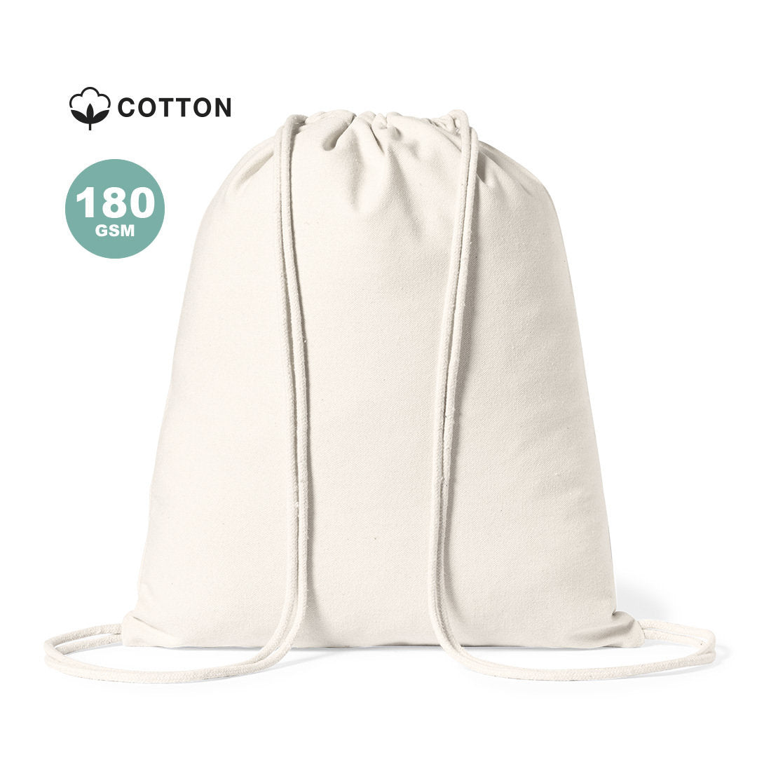 Sac à dos à cordes 100% coton 180g/m2 SERLEN avec marquage logo
