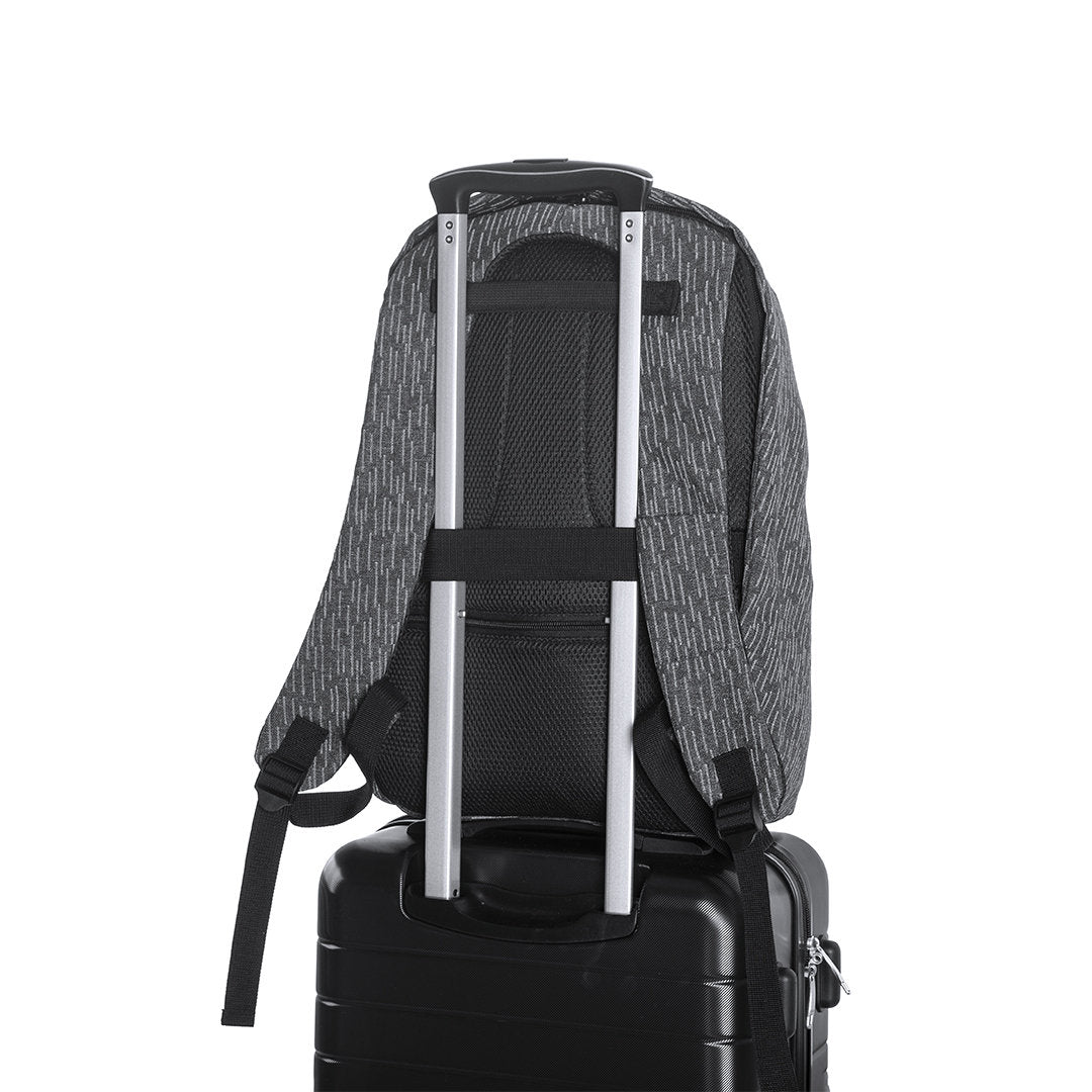 Sac à dos anti-vol réfléchissant en polyester 600d, dos et bretelles rembourrées QUASAR pratique pour valise