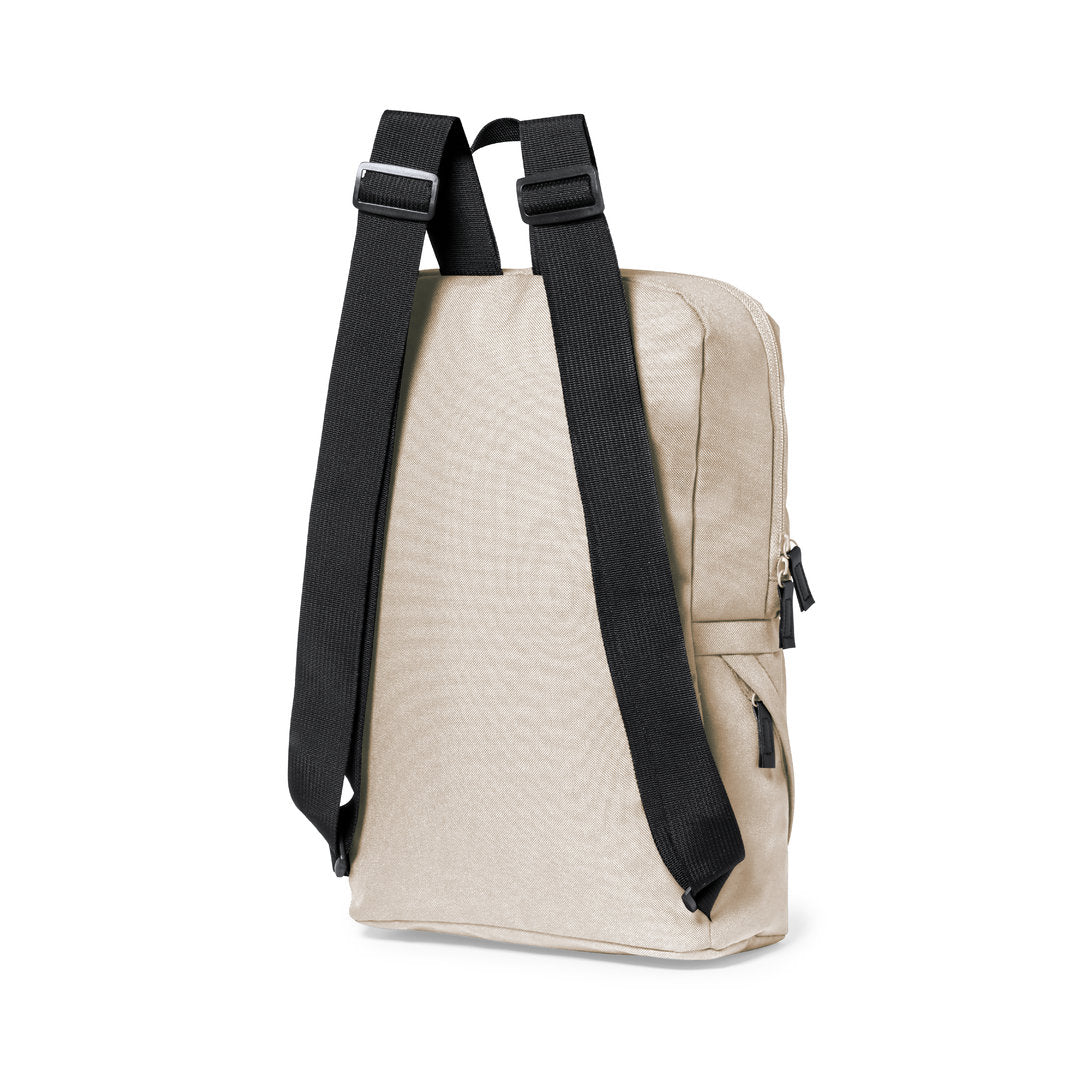 Sac à dos en polyester 600d rpet avec dos rembourré BRONUL dos beige