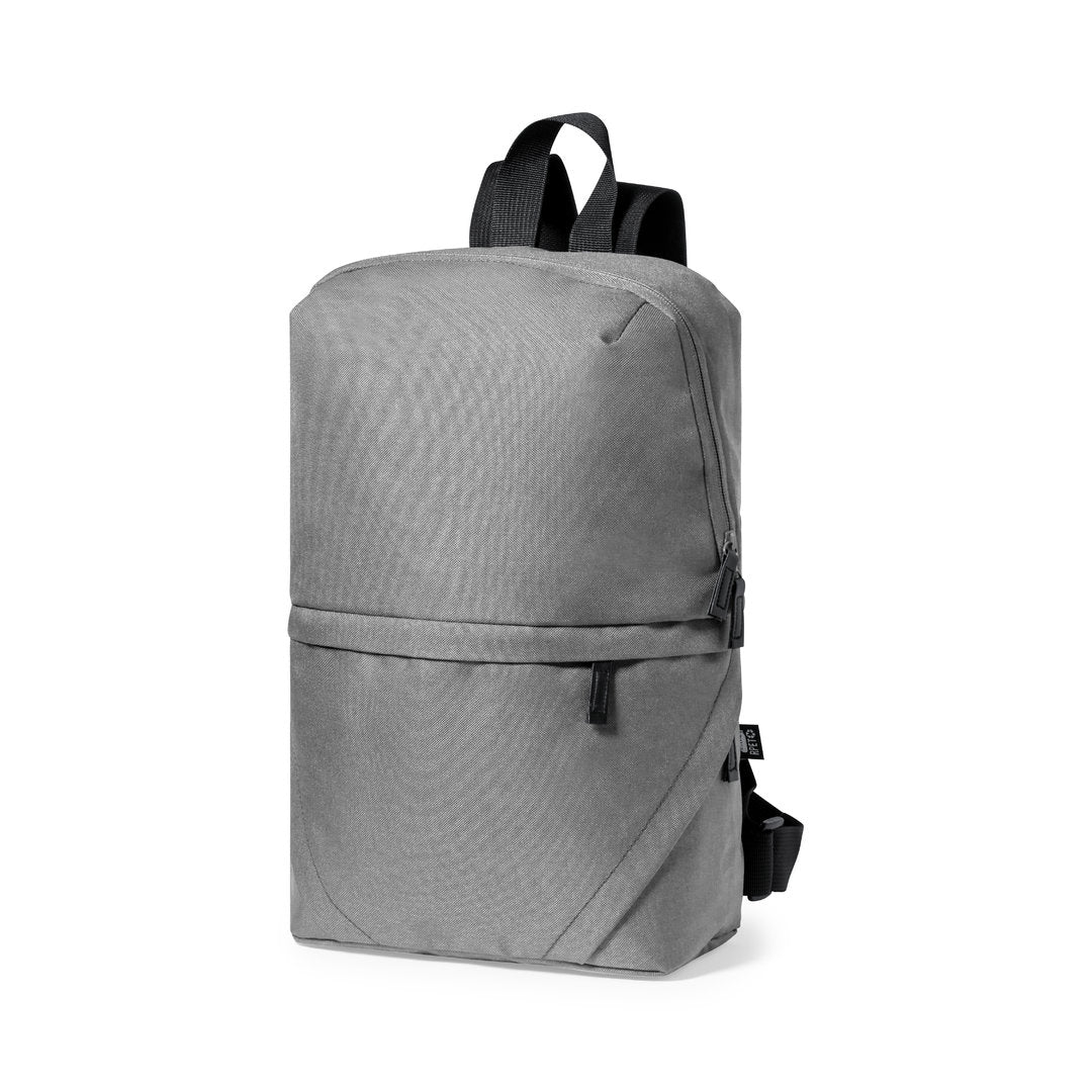 Sac à dos en polyester 600d rpet avec dos rembourré BRONUL gris personnalisable