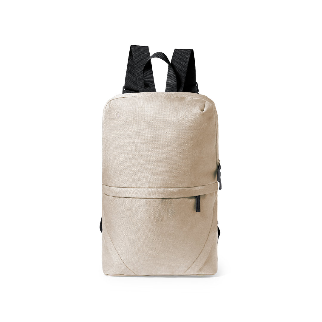 Sac à dos en polyester 600d rpet avec dos rembourré BRONUL beige