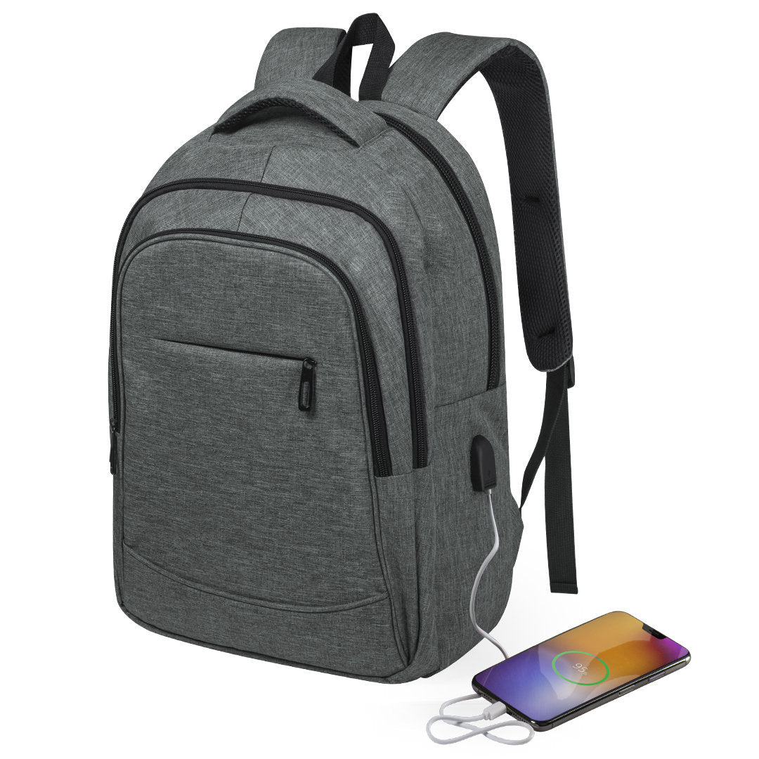 Sac à dos en polyester résistant 600d avec dos et bretelles rembourrées KACEN avec marquage logo