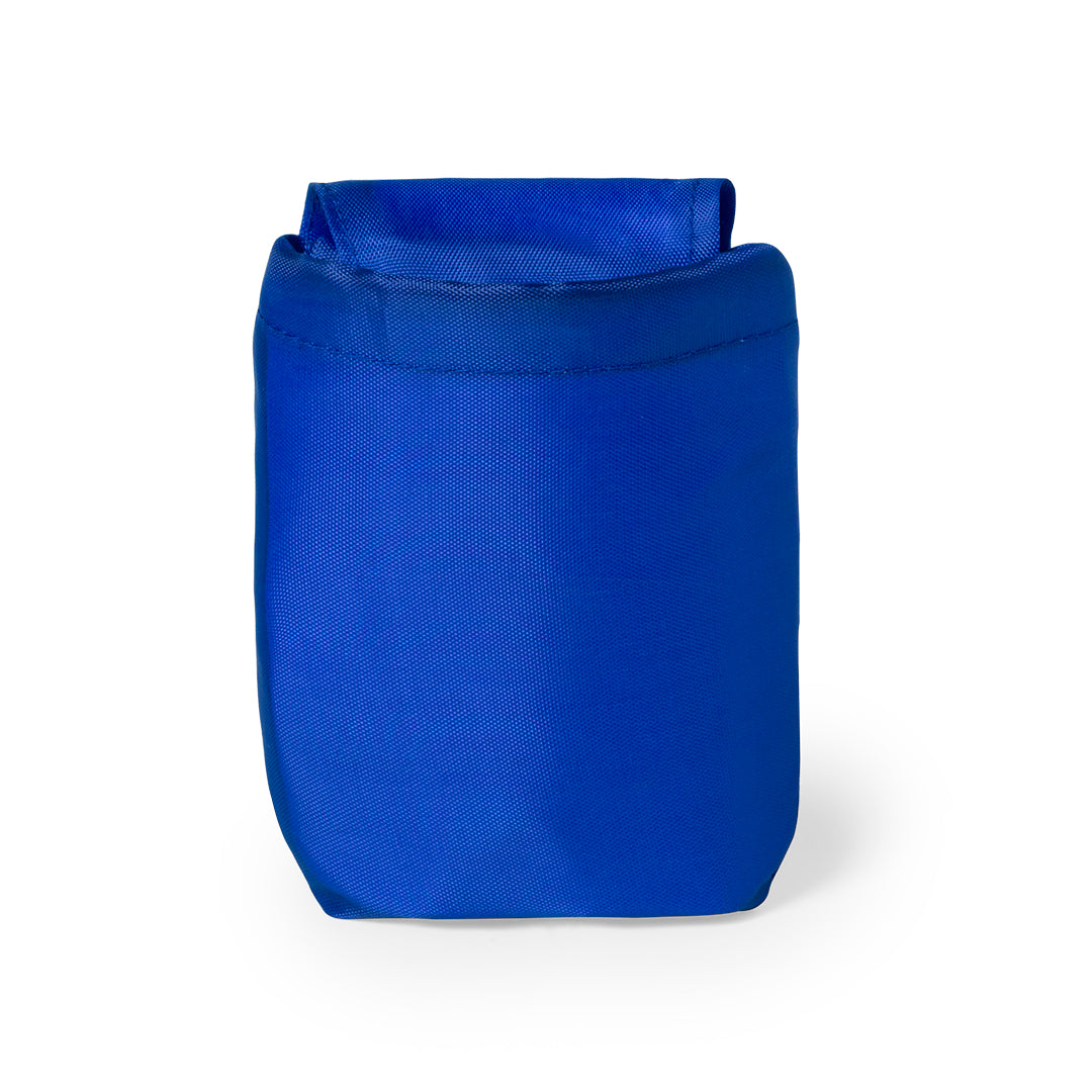 Sac à dos pliable en polyester 210d SIGNAL bleu plié