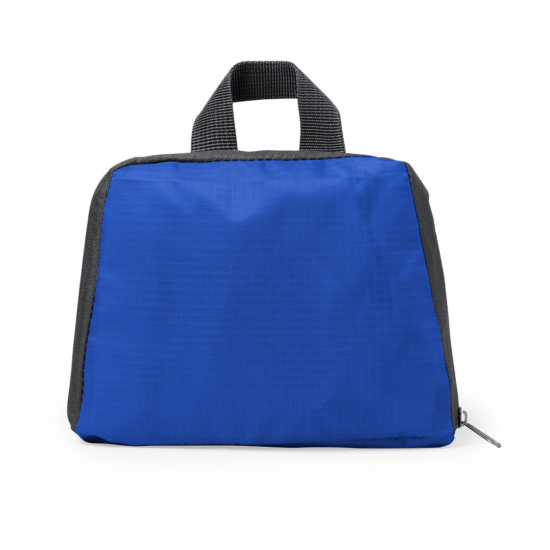 Sac à dos pliable en ripstop (polyester maillé), supporte jusqu'à 7kg MENDY bleu plié