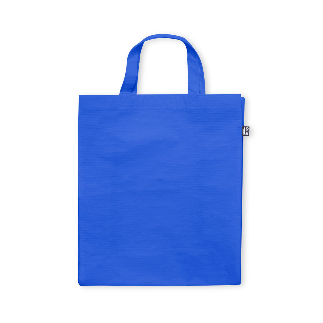 sac avec Logo RPET distinctif sur l'étiquette extérieure, soulignant l'engagement envers l'environnement.