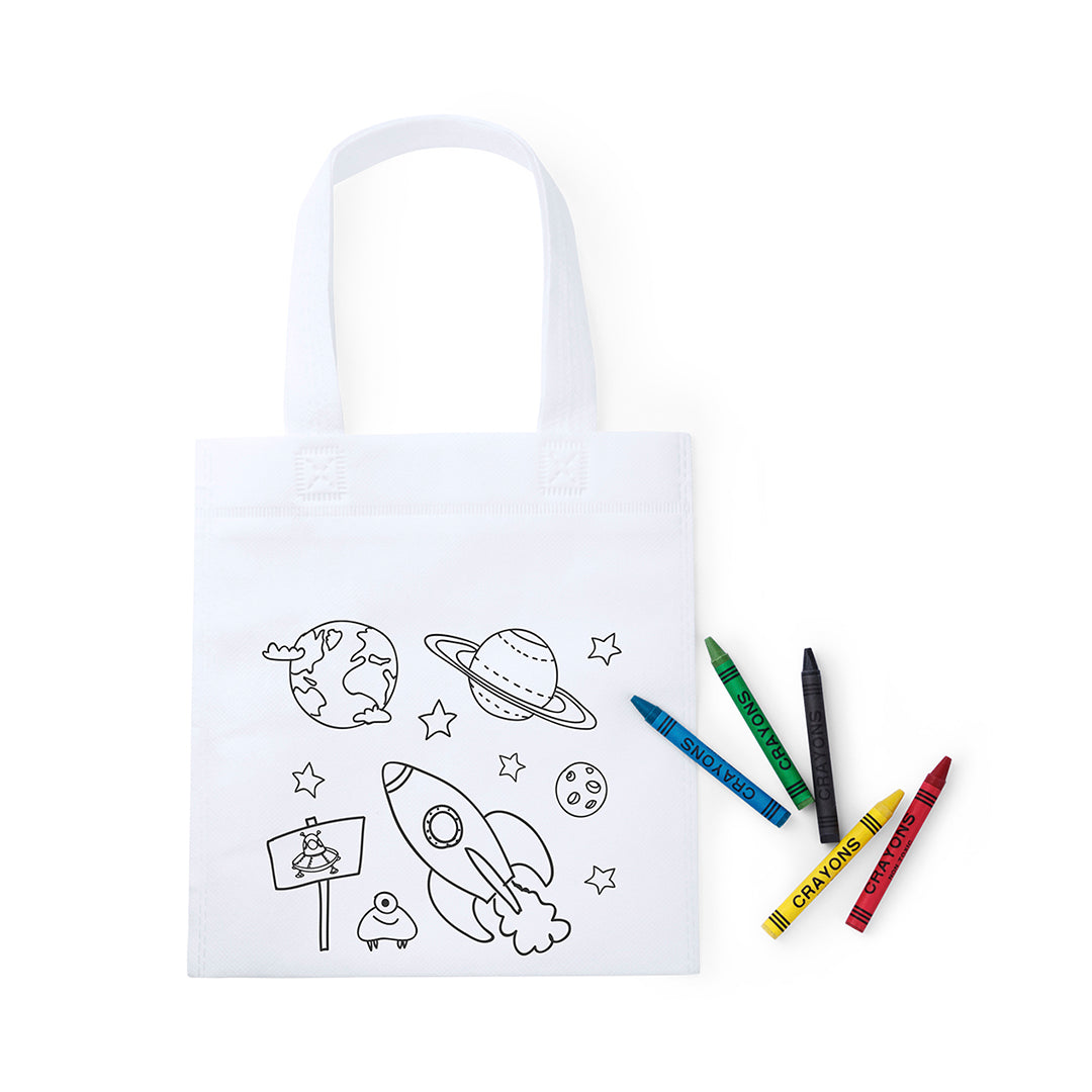 Set de table blanc en intissé conçu pour le coloriage