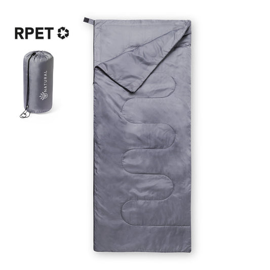 Sac de couchage gris en polyester RPET 190T doux et chaud personnalisable logo entreprise