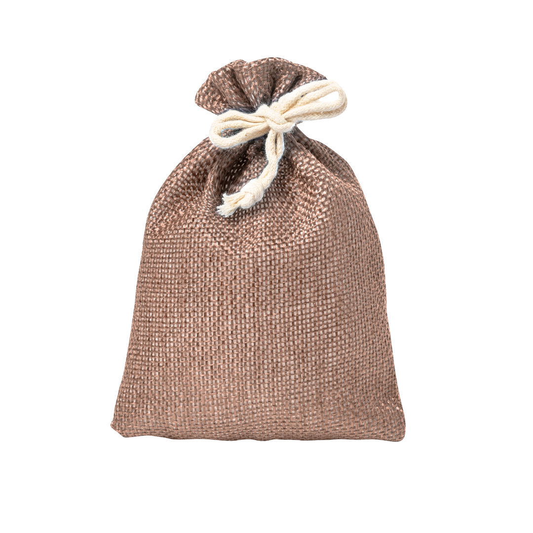 Sac en polyester inspiré de la nature, fermeture à cordon, finition cousue, nuances variées.