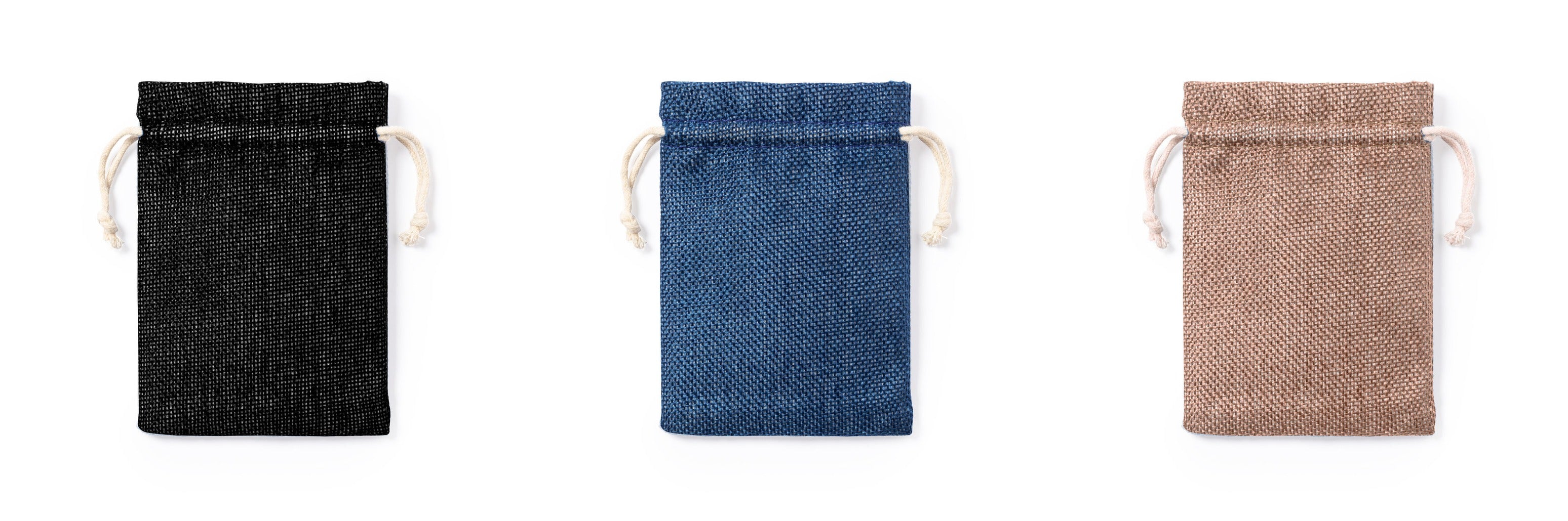 Sac naturel en polyester, finition cousue, fermeture à cordon, large palette de couleurs.