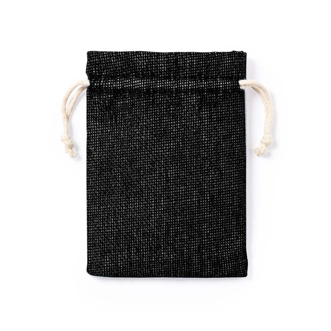 Sac de présentation en polyester cousu, fermeture à cordon, disponible dans une gamme étendue de couleurs.