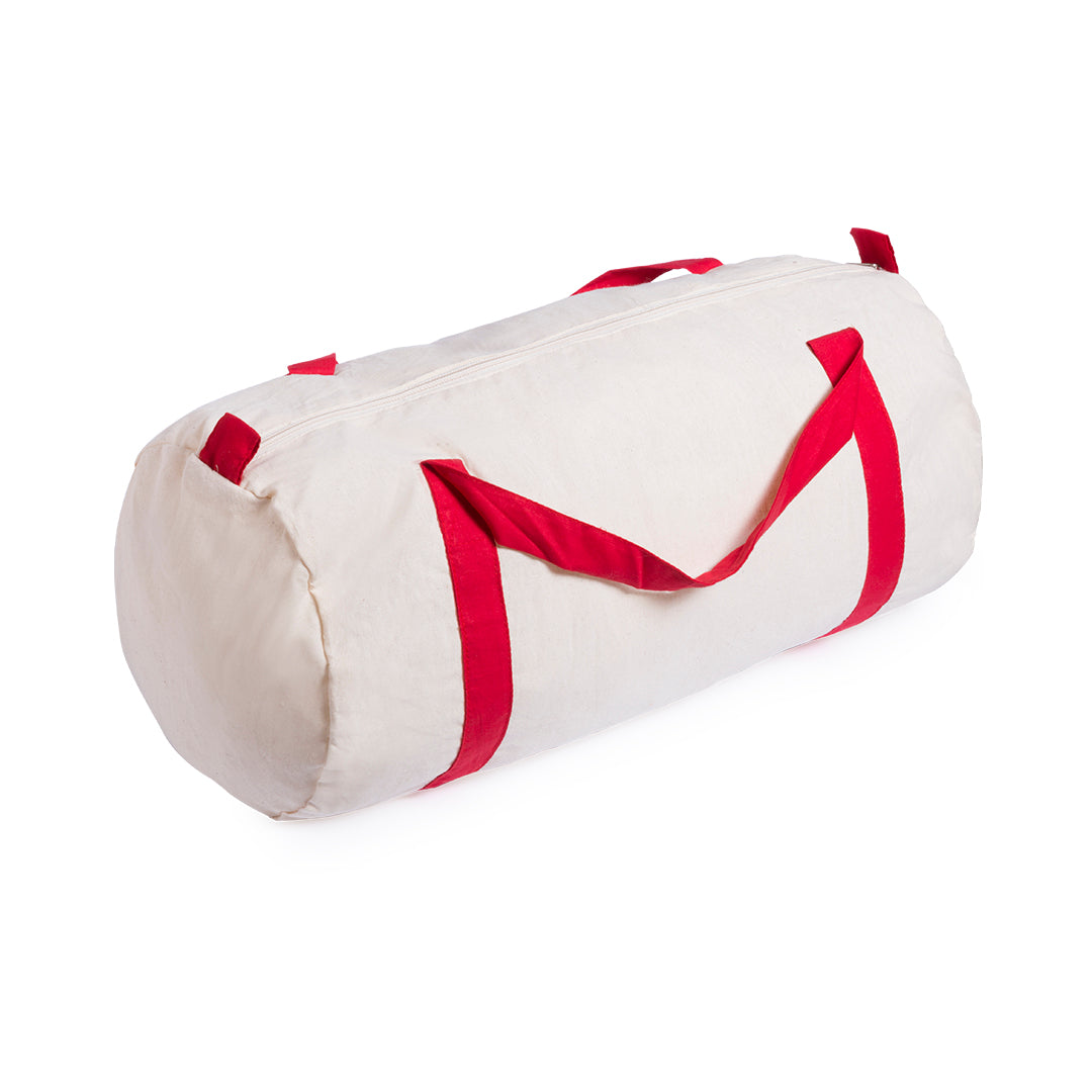 Sac de sport 100% coton avec fermeture zippée SIMARO rouge et blanc