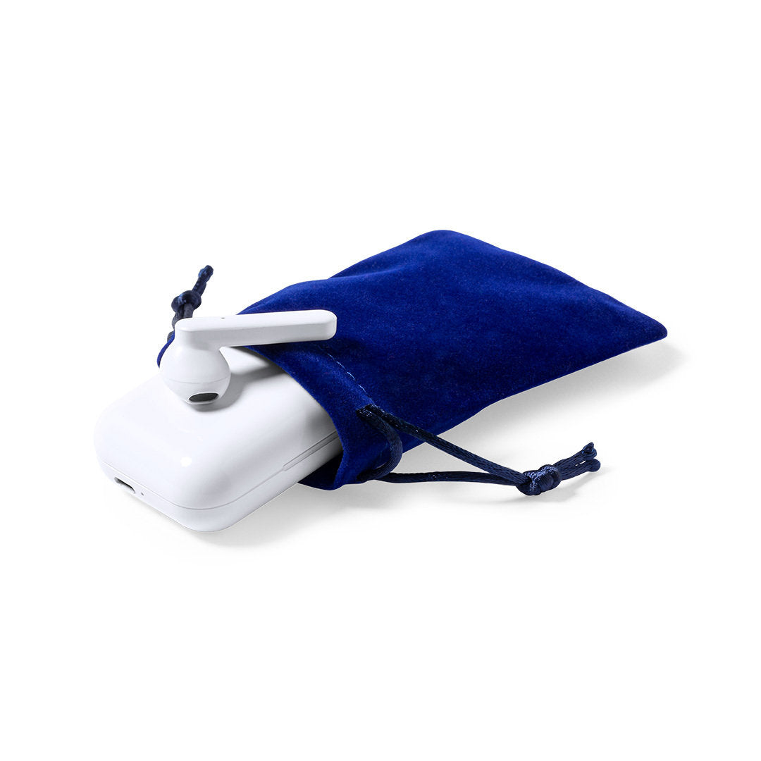 Sac en suédine douce, fermeture par cordon, coloris assortis disponibles.