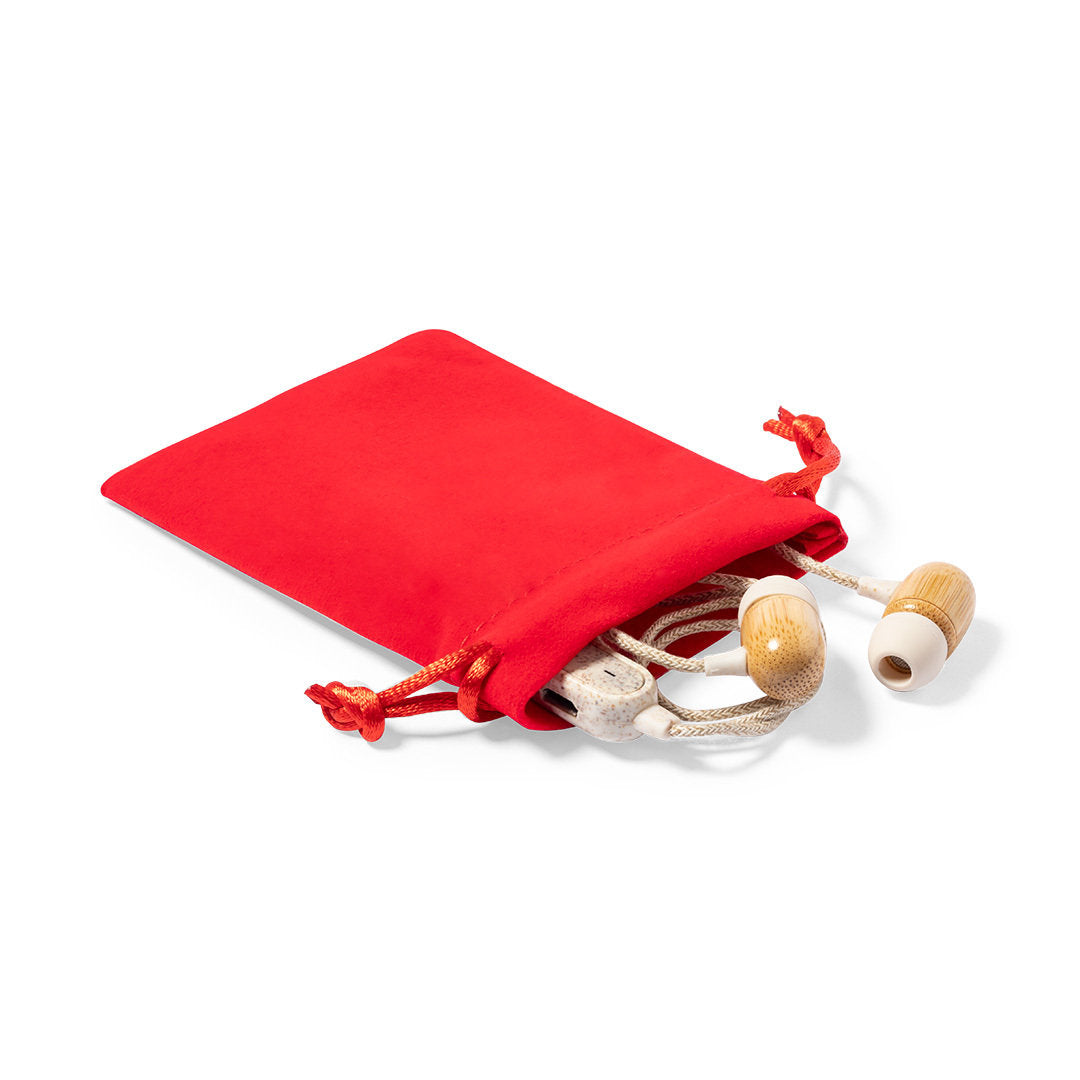 Sac en suédine soyeuse avec fermeture à cordon, diverses teintes au choix.
