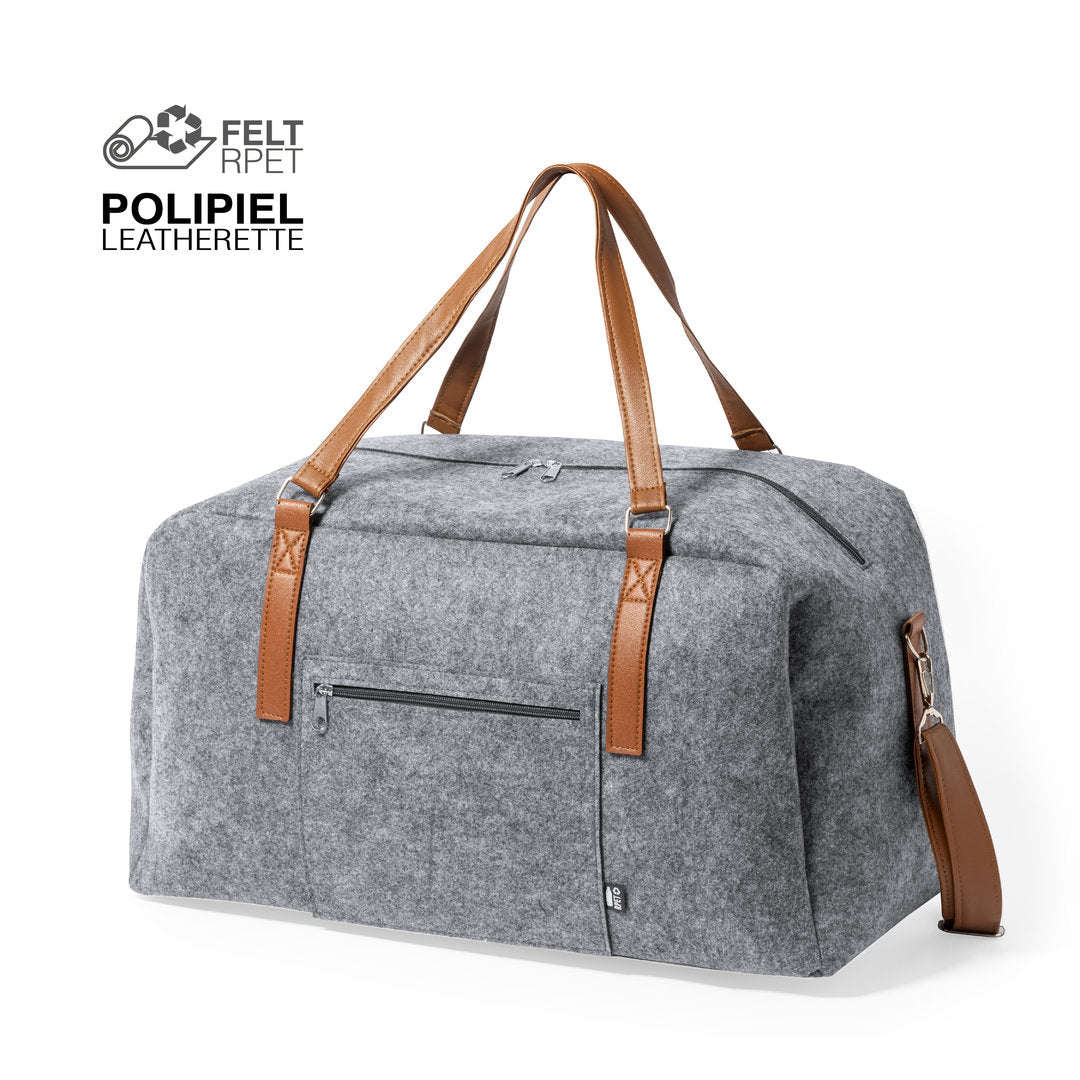 Sac en feutrine rpet et similicuir DENVER avec marquage logo