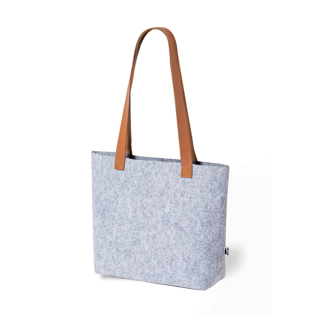 sac en Feutrine RPET et similicuir, combinant esthétique moderne et conscience environnementale.