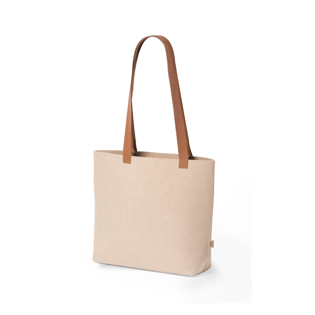 sac en feutrine avec Conception robuste avec finition cousue et base à soufflet, offrant une forme structurée et spacieuse.