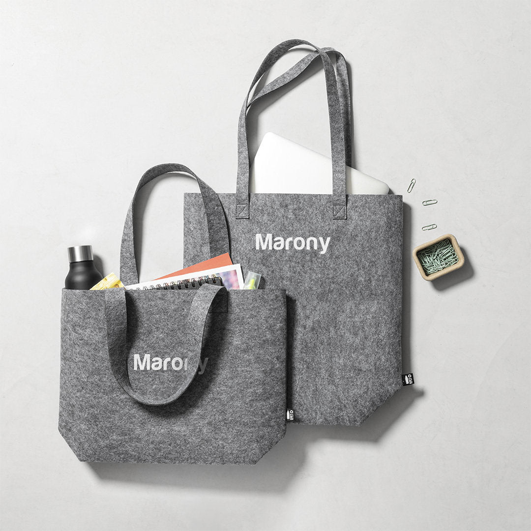 sac en feutrine personalisable logo entreprise Capacité de résistance jusqu'à 6 kg, adaptée pour les courses quotidiennes ou le transport d'articles personnels.