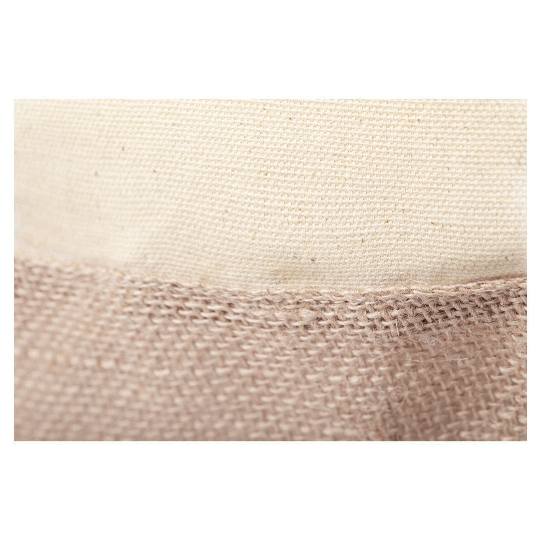 Sac en jute et coton taille 48 x 35 + 15 cm, avec finition cousue et longues poignées renforcées de 90 cm de long en coton BITALEX