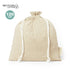 Sac écologique en coton recyclé GRS 120g/m2, certification GRS, fermeture à cordon, finition cousue.