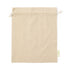 Accessoire éco-friendly : sac résistant en coton recyclé, 120 g/m2, avec fermeture à cordon et certification GRS.