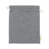 Sac en matière résistante, 100% coton recyclé GRS 120g/m2, avec cordon de fermeture et certification GRS.