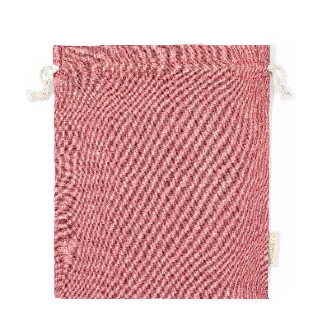 Sac en 100% coton recyclé GRS, 120 g/m2, avec fermeture à cordon et étiquette en coton recyclé.