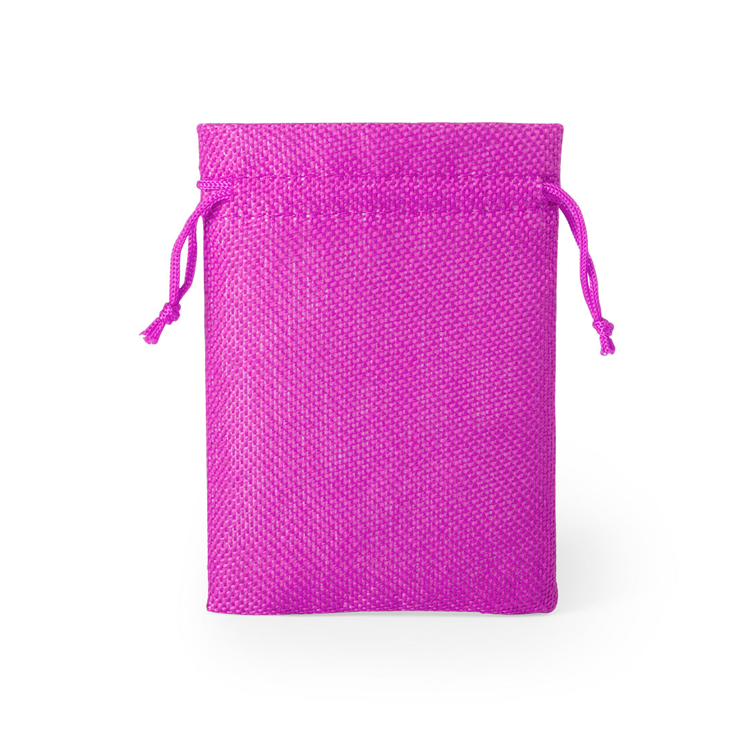 Étui en polyester avec cordons assortis pour fermeture, large palette de couleurs disponibles.