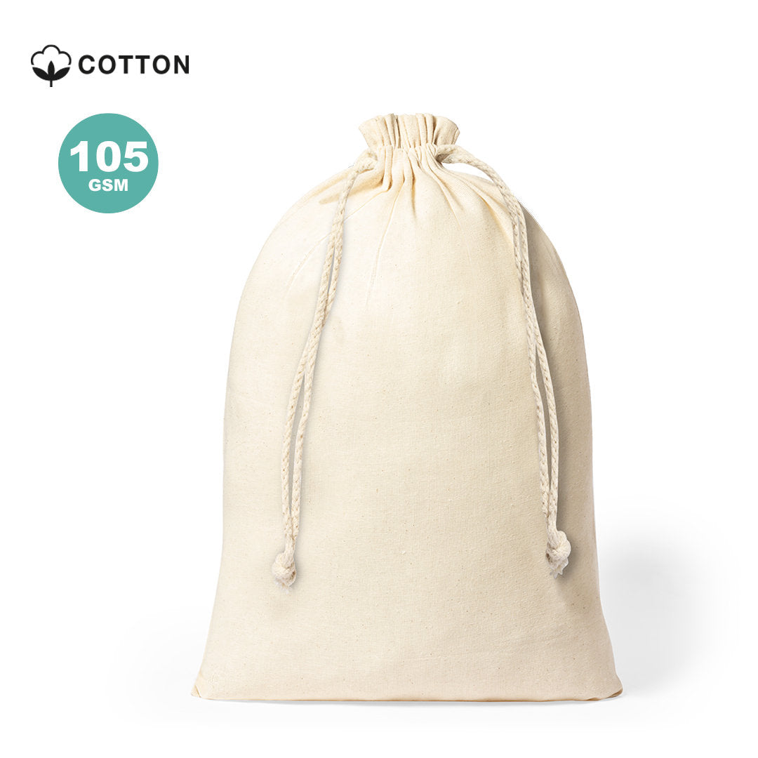 Sac Nature Line en coton 100% résistant, 105 g/m2, finition naturelle avec fermeture en cordon.