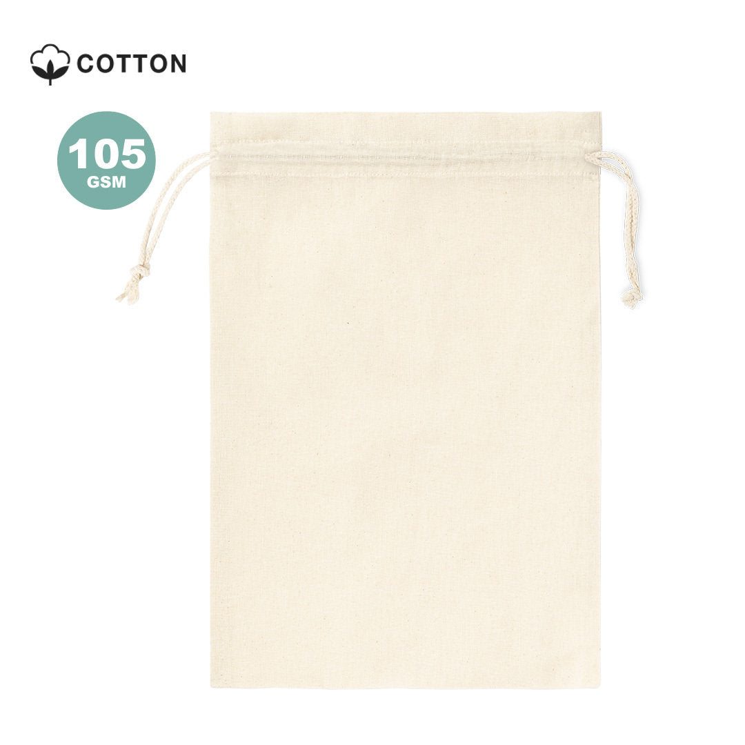 Sac écologique en coton 100%, 105 g/m2, finition naturelle, fermeture en cordon cousue.