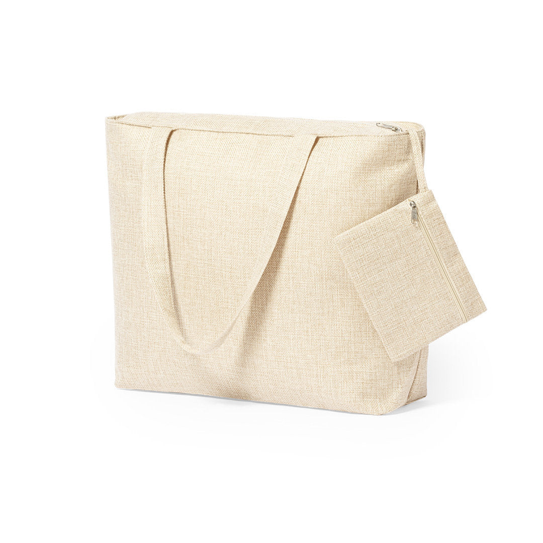 Sac original avec trousse de toilette assortie, en polyester résistant avec une finition naturelle DREXIS