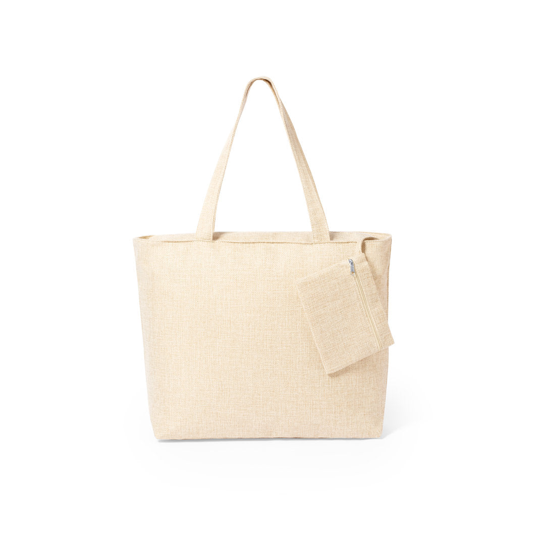 Sac original avec trousse de toilette assortie, en polyester résistant avec une finition naturelle DREXIS