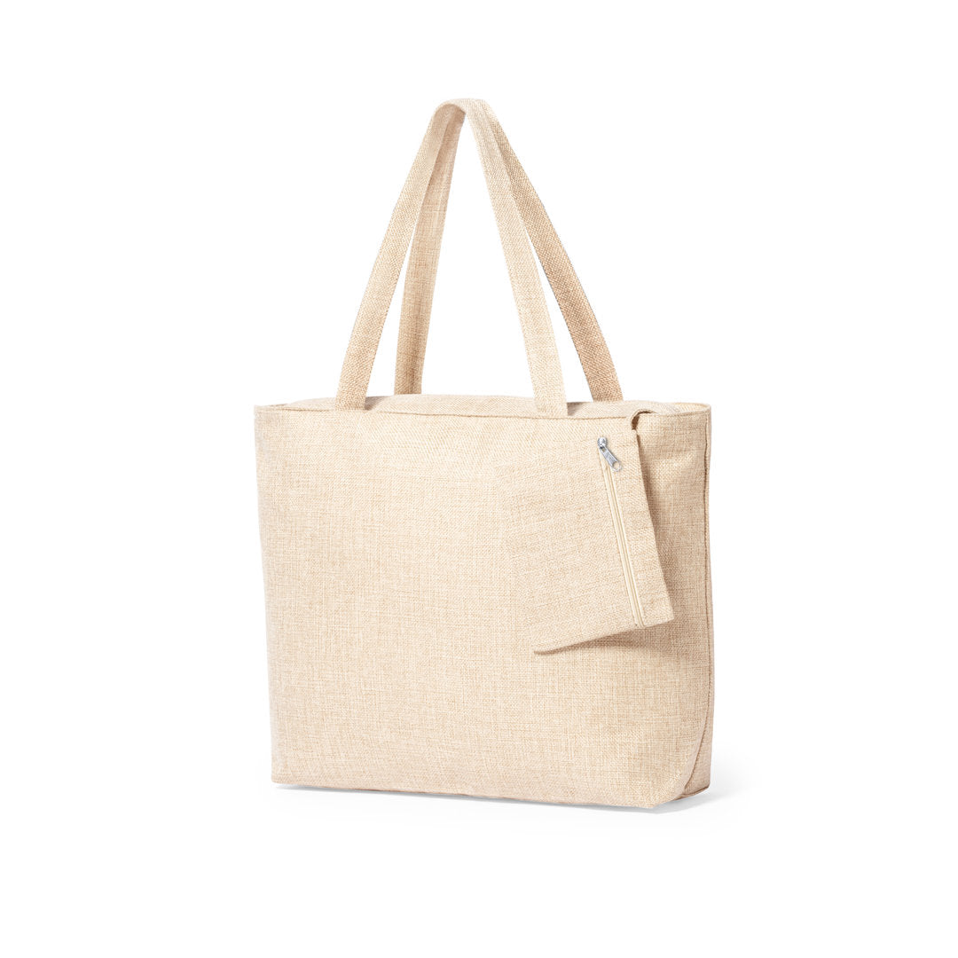 Sac original avec trousse de toilette assortie, en polyester résistant avec une finition naturelle DREXIS