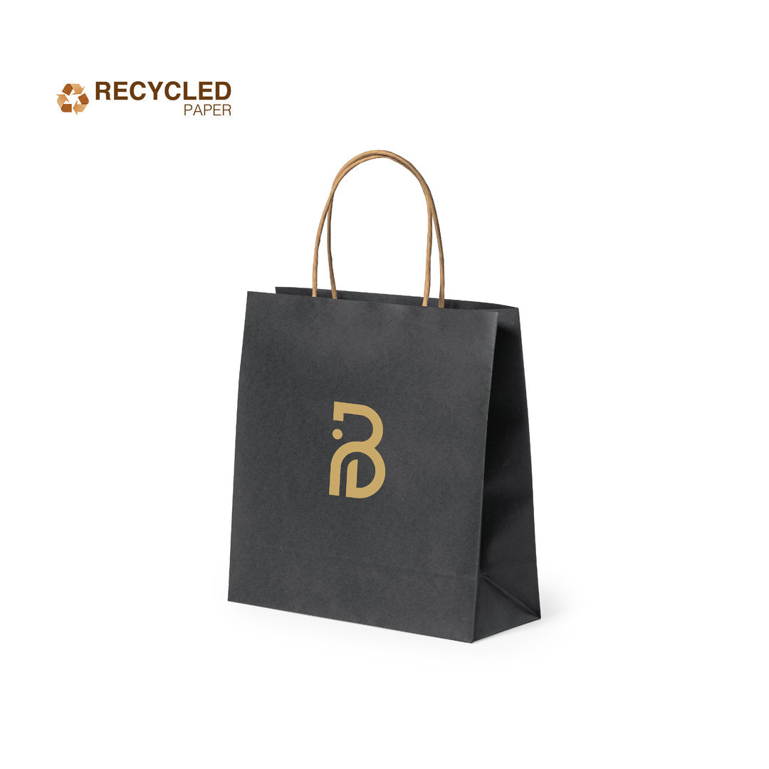 Sac papier recyclé 100g/m2 anses courtes renforcées FORTIS personnalisable logo entreprise