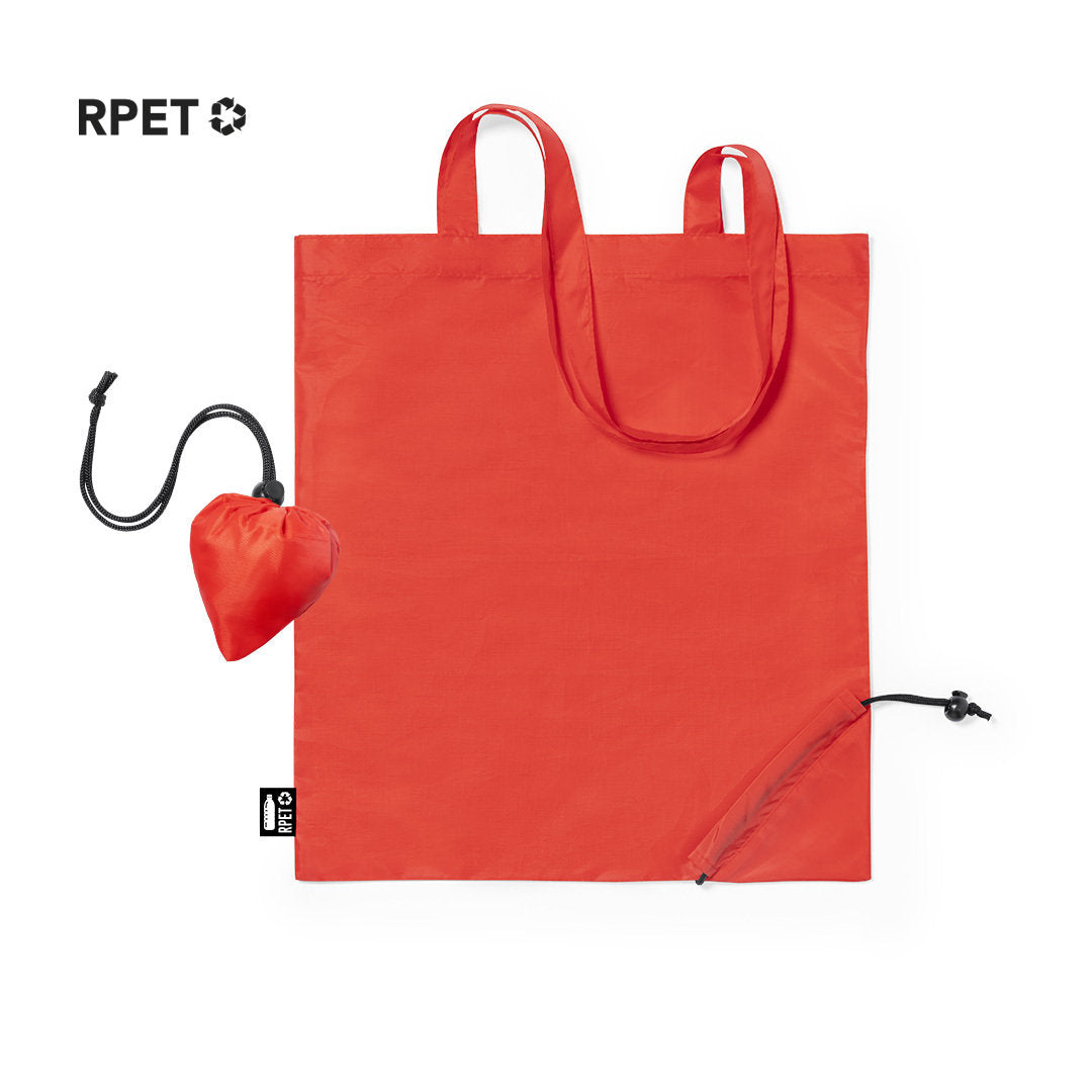 Sac pliant éco-responsable de la ligne Nature en polyester RPET 190T, fabriqué à partir de plastiques recyclés personnalisable logo entreprise