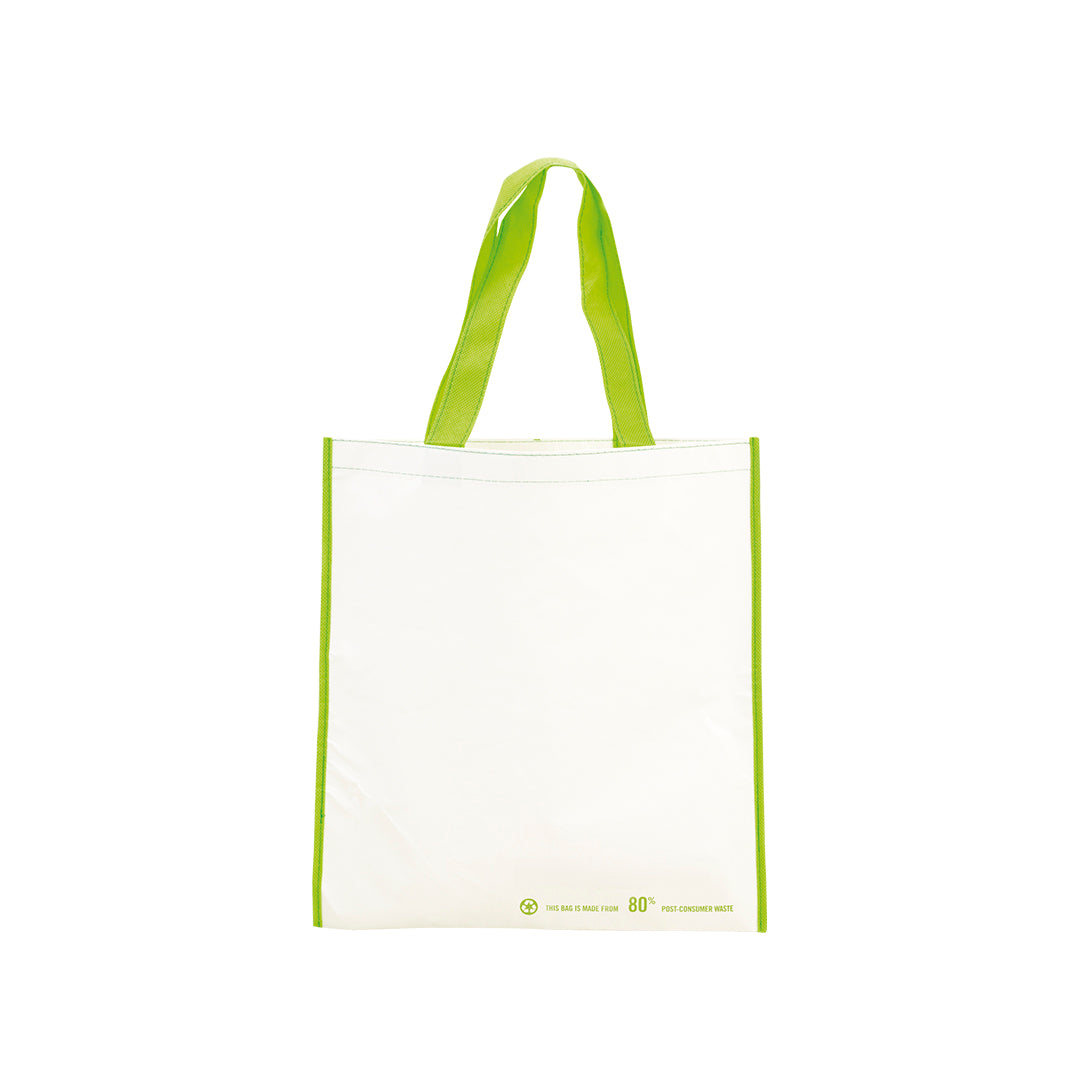 Sac polyester rpet laminé HELENA blanc et vert