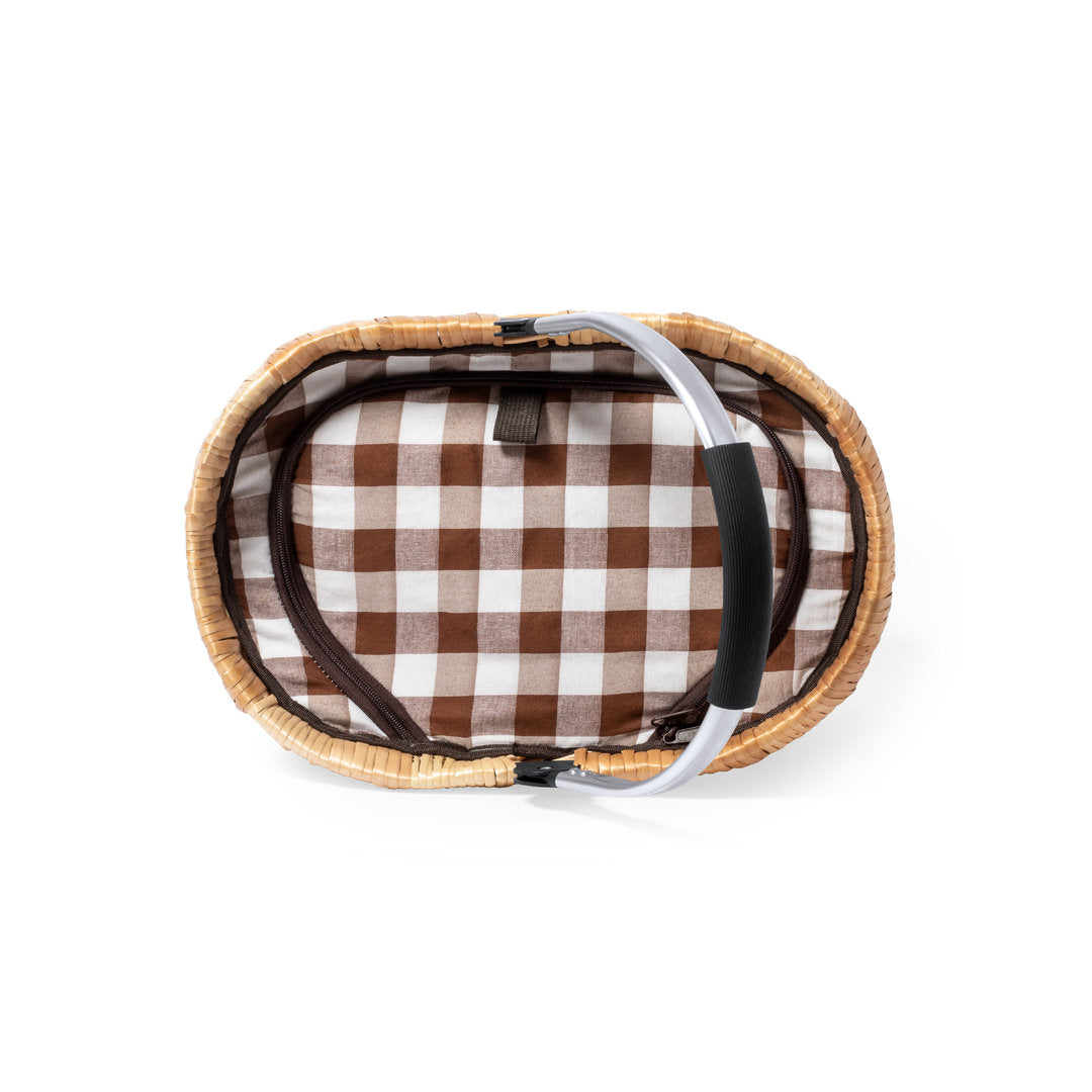 Panier pique-nique pratique avec poignée en aluminium, couvercle vintage et isolation en aluminium