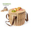 Panier isotherme de pique-nique en osier avec finition naturelle personnalisable logo entreprise