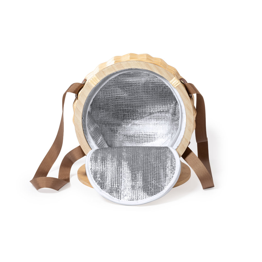 Panier de pique-nique rétro en osier avec intérieur isotherme en aluminium